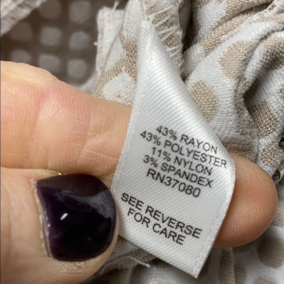 Cato Cream/Tan Polka dots Mid-Rise Ankle Pant Size 12 - Picture 7 of 8